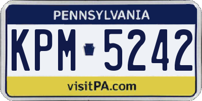 PA license plate KPM5242