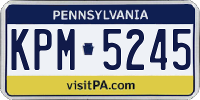 PA license plate KPM5245