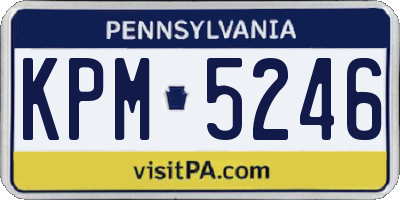 PA license plate KPM5246