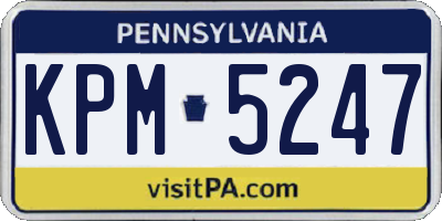 PA license plate KPM5247