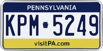 PA license plate KPM5249
