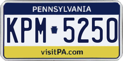 PA license plate KPM5250