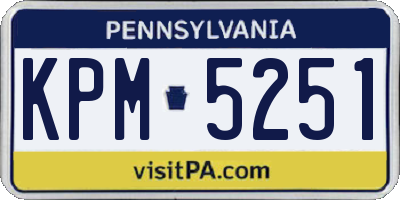PA license plate KPM5251