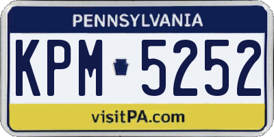 PA license plate KPM5252
