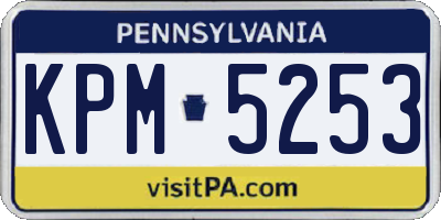 PA license plate KPM5253