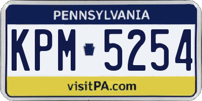 PA license plate KPM5254