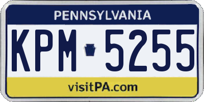 PA license plate KPM5255