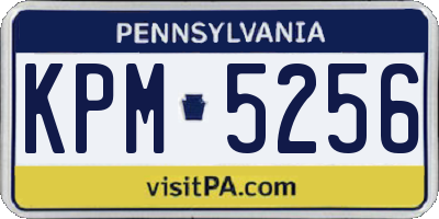 PA license plate KPM5256
