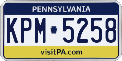 PA license plate KPM5258