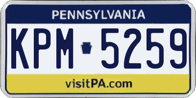 PA license plate KPM5259