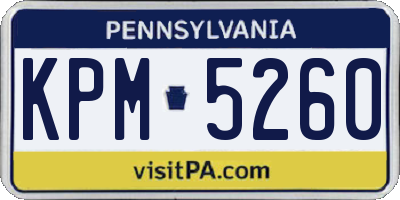 PA license plate KPM5260