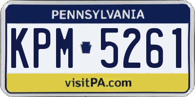 PA license plate KPM5261