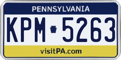 PA license plate KPM5263