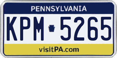 PA license plate KPM5265
