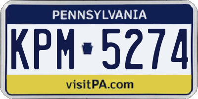PA license plate KPM5274