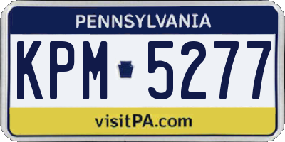 PA license plate KPM5277
