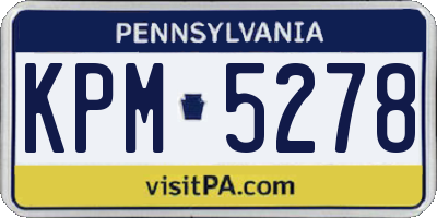 PA license plate KPM5278