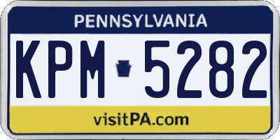 PA license plate KPM5282