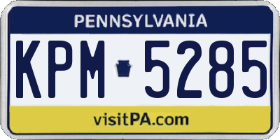 PA license plate KPM5285