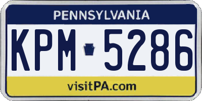 PA license plate KPM5286