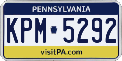 PA license plate KPM5292