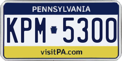 PA license plate KPM5300