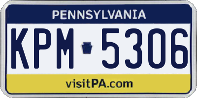 PA license plate KPM5306