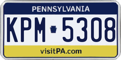 PA license plate KPM5308