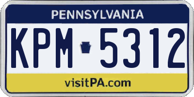 PA license plate KPM5312