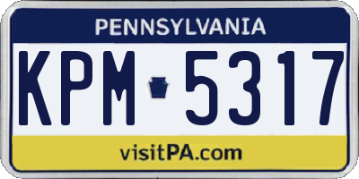 PA license plate KPM5317