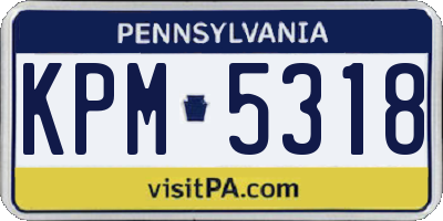 PA license plate KPM5318