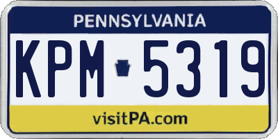 PA license plate KPM5319