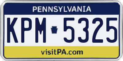 PA license plate KPM5325