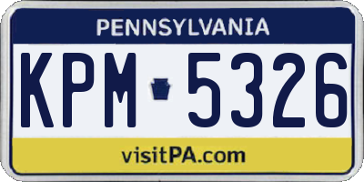 PA license plate KPM5326