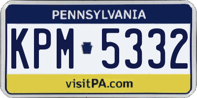 PA license plate KPM5332