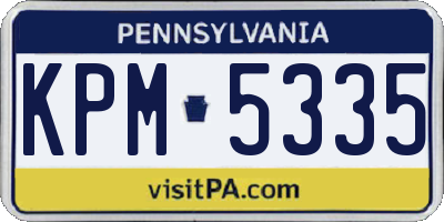 PA license plate KPM5335