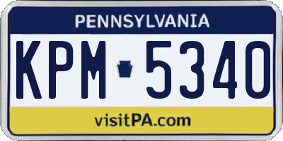 PA license plate KPM5340