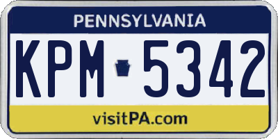 PA license plate KPM5342