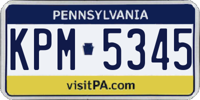 PA license plate KPM5345