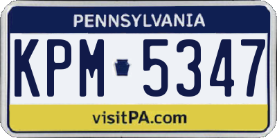 PA license plate KPM5347