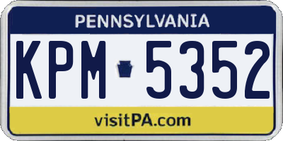 PA license plate KPM5352