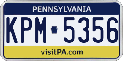 PA license plate KPM5356