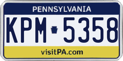 PA license plate KPM5358
