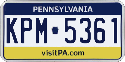 PA license plate KPM5361