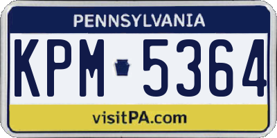 PA license plate KPM5364