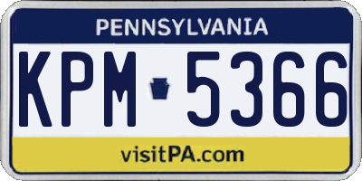 PA license plate KPM5366