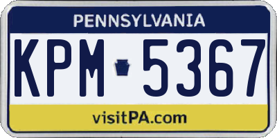PA license plate KPM5367