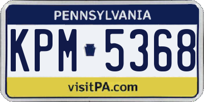 PA license plate KPM5368
