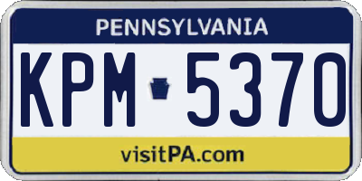 PA license plate KPM5370