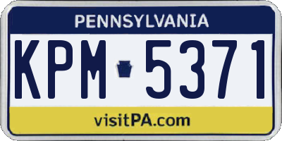 PA license plate KPM5371